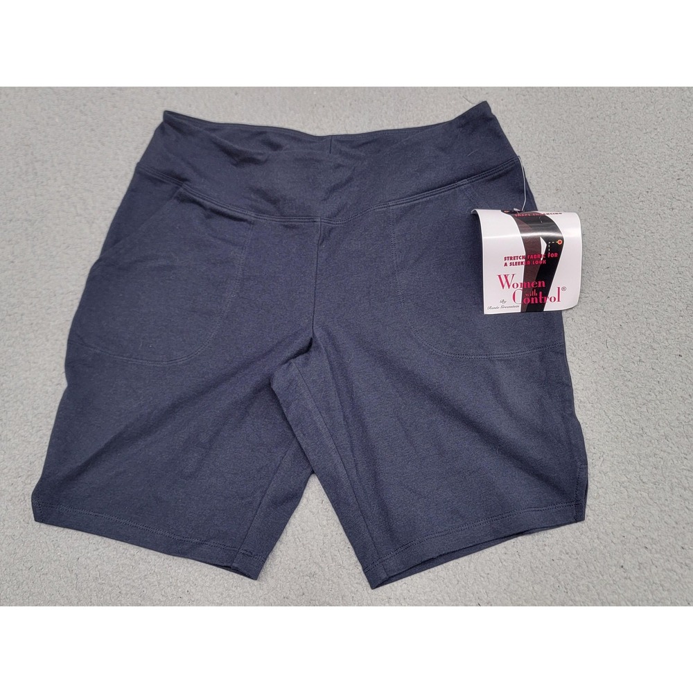 Wicked by Women With Control Shorts Womens SP Blue Biker Moisture Wick Shaping